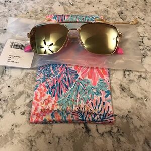 Lilly Pulitzer kate gold polarized sunglasses